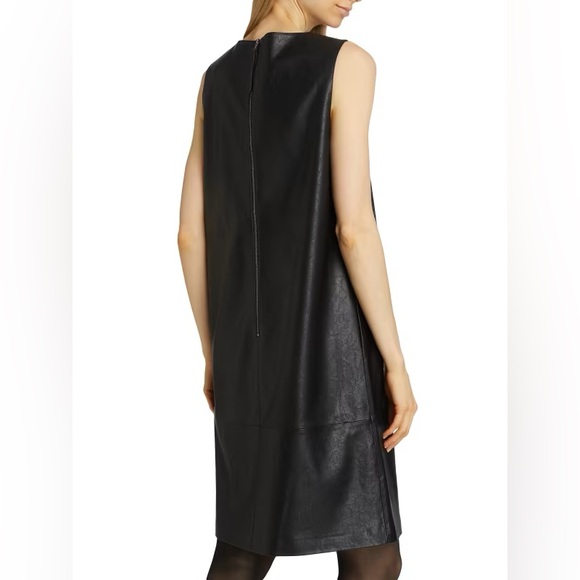 ♥️NWT Kobi Halperin Black Faux Leather Knee Length Shift Dress $398 - Picture 3 of 6